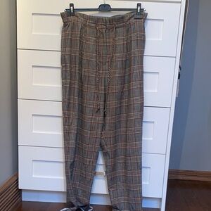 Wilfred paper bag waist plaid trousers